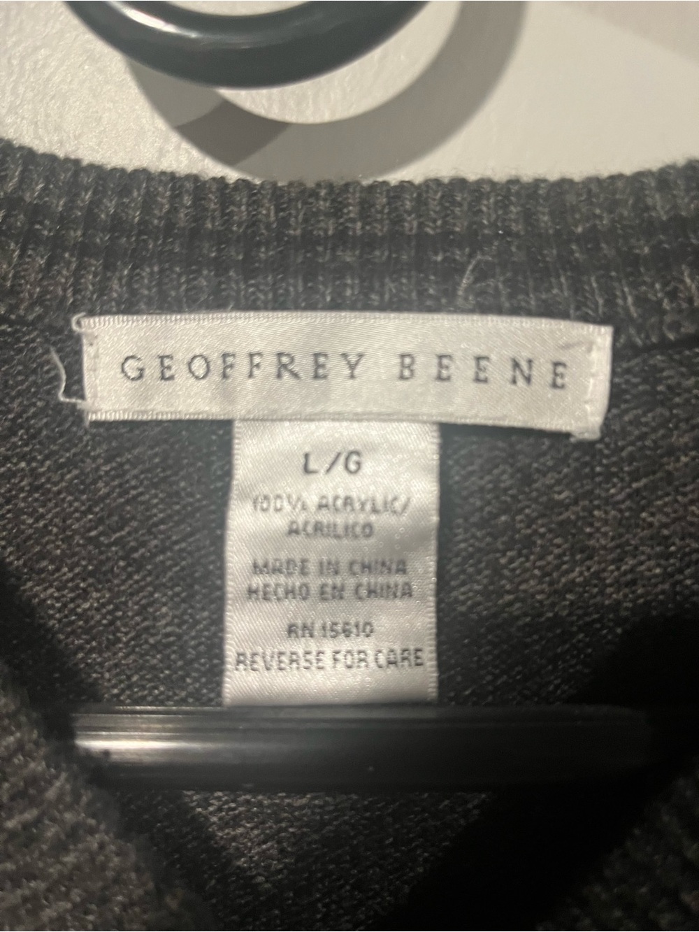 Geoffrey Beene Dark Charcoal Windowpane V-Neck Sweater Vest - Picture 3 of 4